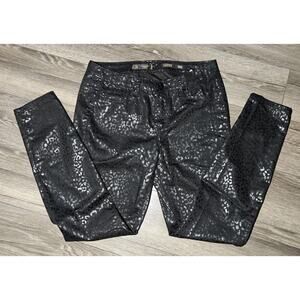 Kourtney Kardashian‎ Jeggings denim premium Women's leopard pattern Black Sz 10